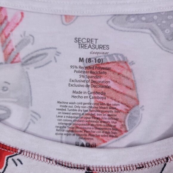 Secret Treasures Snowman Reindeer Candy Cane Holiday Jogger Pajamas Sleep Set - Picture 2 of 16